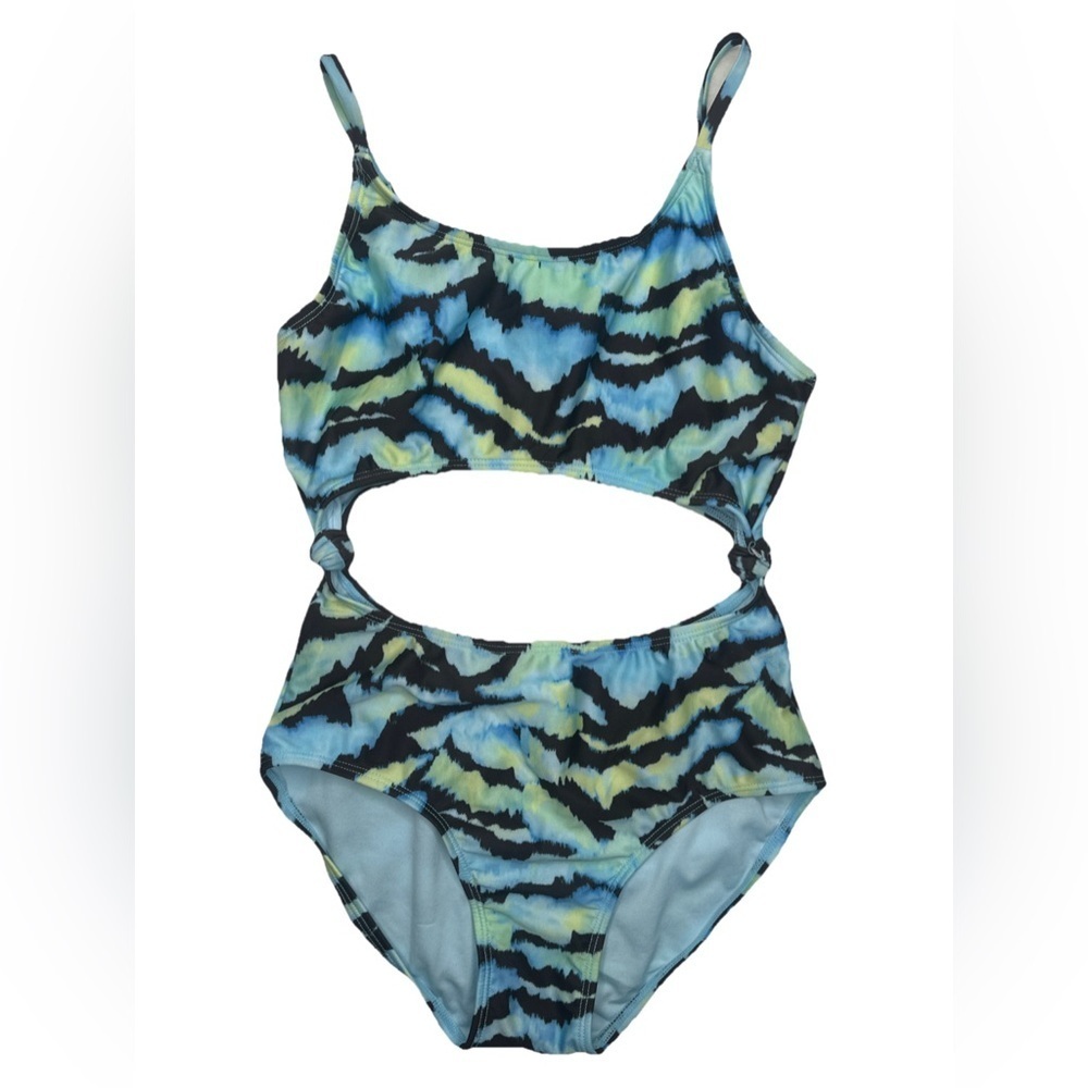Art Class Blue Tiger Dream One Piece Swimsuit Girls Size Small NEW